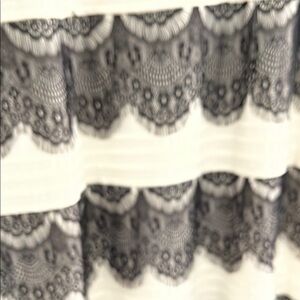 Elegant Black and White Lace Wedding Dress